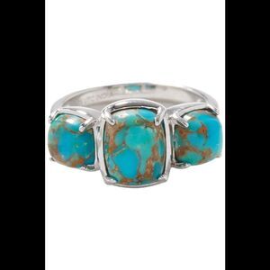 Generation Gems Sterling Silver Cabochon Gemstone Ring Turquoise